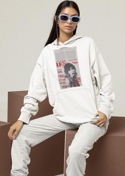 TS !!! Taylor Swift Gazete Temalı Unisex Oversize Hoodie