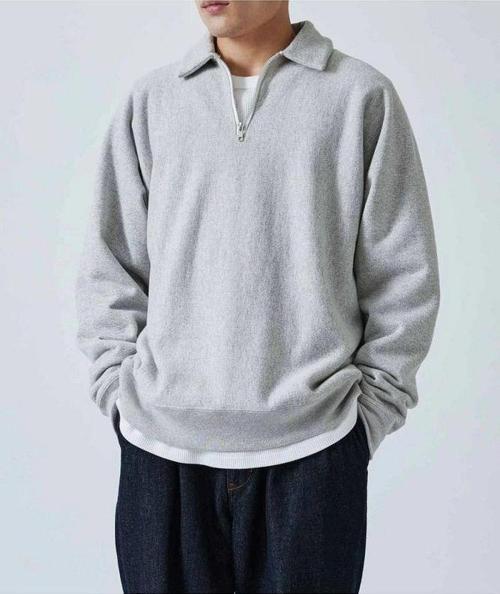 Polo Yaka Yarım Fermuarlı Unisex Oversize Sweatshirt