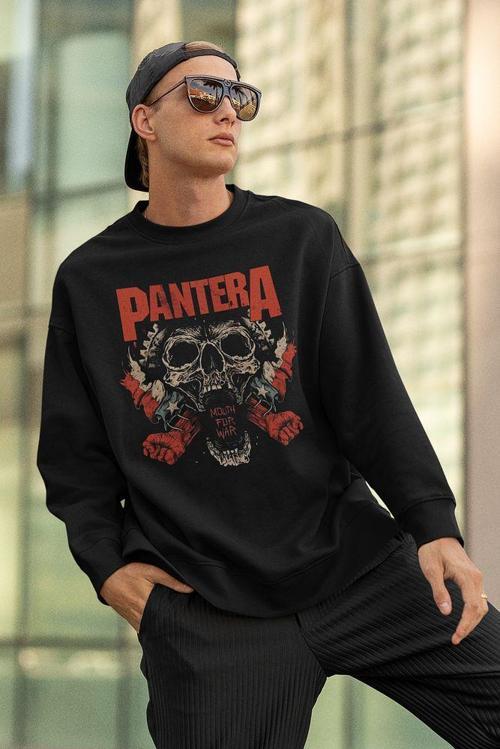 Pantera Müzik Grubu Baskılı Unisex Oversize Mouth For War Sweatshirt
