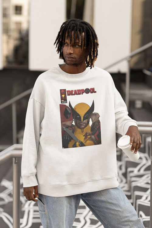 Deadpool x Wolverine Baskılı Unisex Oversize Dc Sweatshirt