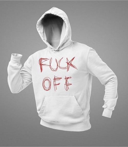 Fucck Off Yazılı Unisex Oversize Hoodie