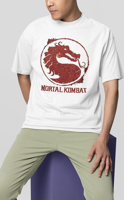 Mortal Kombat Baskılı Unisex Oversize Tişört