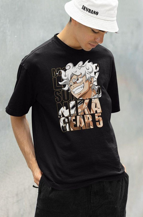 Nika Gear 5 Anime Karakter Baskılı Unisex Oversize Tişört
