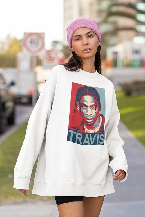 Travis Scott Rapper Baskılı Unisex Oversize Rap Sweatshirt