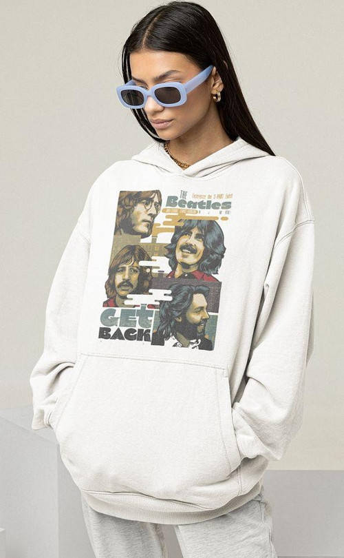 The Beatles Get Back Baskılı Unisex Oversize Müzik Grubu Hoodie