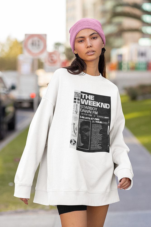 The Weeknd Starboy Dawn Fm Baskılı Unisex Oversize Sweatshirt