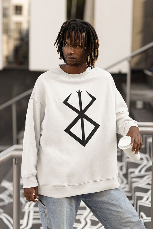 Berserk Anime Logo Baskılı Unisex Oversize Sweatshirt