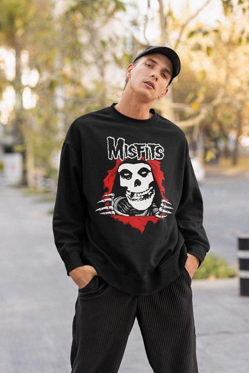 Misfits Baskılı Unisex Oversize Müzik Grubu Sweatshirt