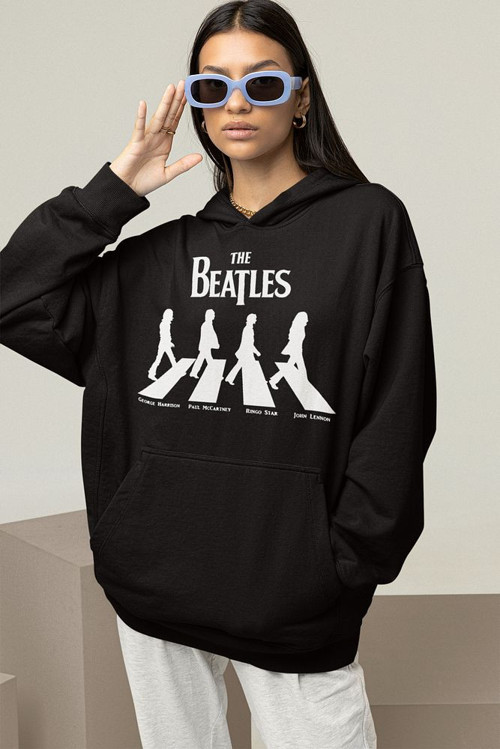 The Beatles Müzik Grubu Baskılı Unisex Oversize Hoodie