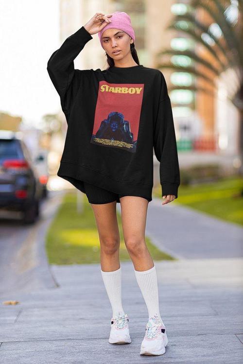 Starboy The Weeknd Baskılı Unisex Oversize Rapper Sweatshirt