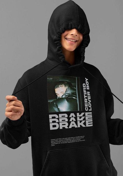 Drake Lover Boy Baskılı Unisex Oversize Rapper Hoodie