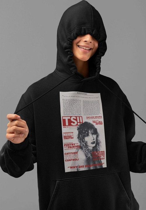 TS !!! Taylor Swift Gazete Temalı Unisex Oversize Hoodie