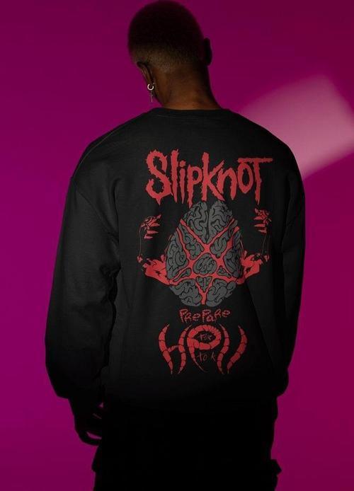 Slipknot Müzik Grubu Baskılı Unisex Oversize Rock Metal Sweatshirt