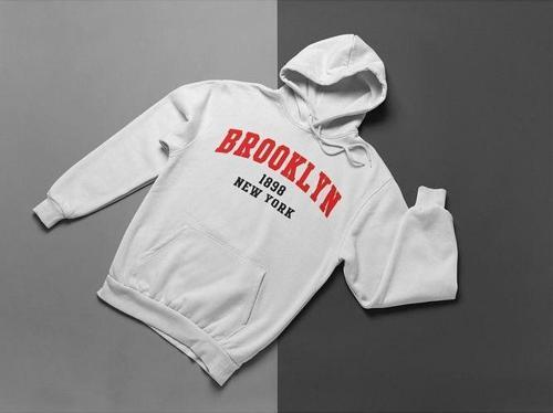 Brooklyn 1898 New York Yazılı Unisex Oversize Hoodie