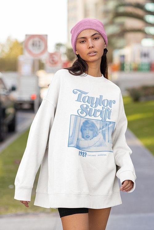 Taylor Swift 1989 Baskılı Unisex Oversize Şarkıcı Sweatshirt
