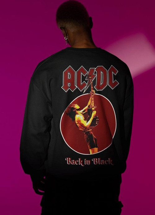 AC DC Rock Metal Müzik Grubu Baskılı Unisex Oversize Sweatshirt