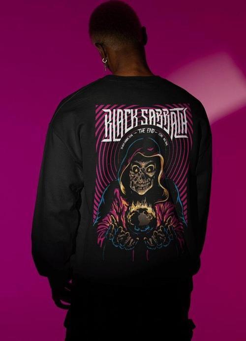 Black Sabbath Rock Metal Müzik Grubu Baskılı Unisex Oversize Sweatshirt