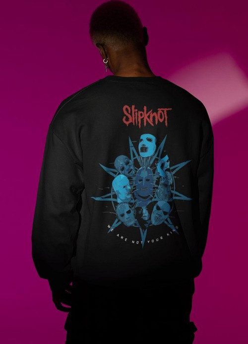 We Are Not Your Kind Yazılı Unisex Oversize Slipknot Müzik Grubu Sweatshirt