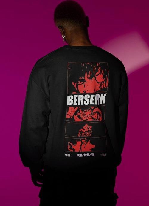 Berserk Anime Baskılı Unisex Oversize Sweatshirt