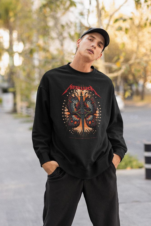 Metallica Baskılı Unisex Oversize Rock Metal Sweatshirt