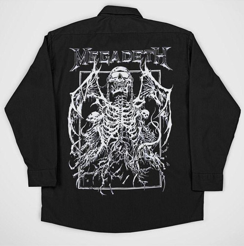 Megadeth Müzik Grubu Baskılı Unisex Rock Metal Cepli Gömlek