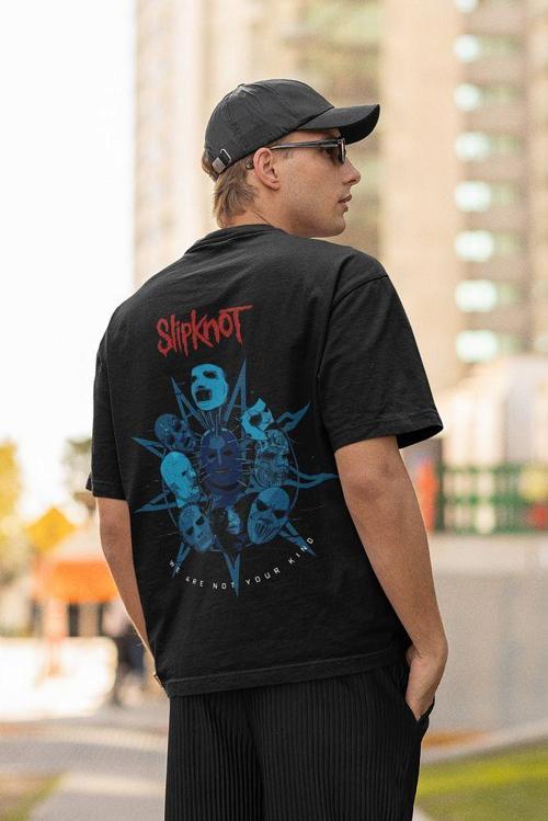 We Are Not Your Kind Slipknot Baskılı Unisex Oversize Rock Metal Müzik Grubu Tişört