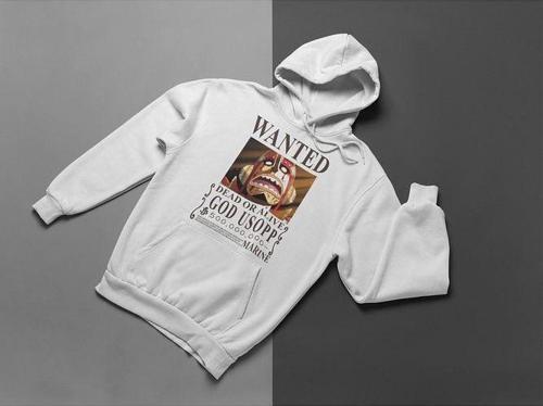 God Usopp Baskılı Unisex Oversize Anime Hoodie