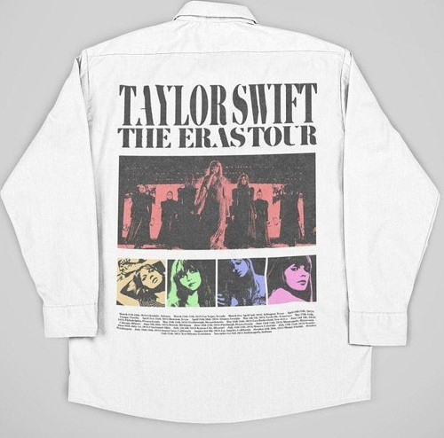 Taylor Swift The Eras Tour Baskılı Unisex Şarkıcı Cepli Gömlek