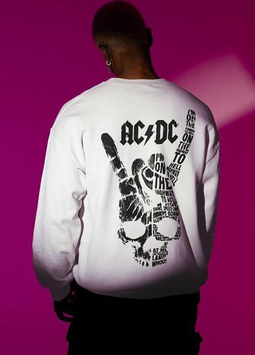 Müzik Grubu AC DC Baskılı Unisex Oversize Sweatshirt