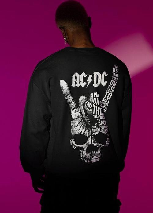 Müzik Grubu AC DC Baskılı Unisex Oversize Sweatshirt