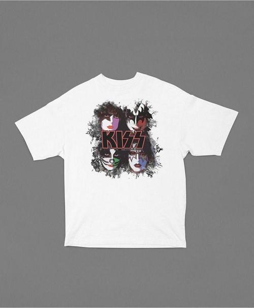 Kiss Rock Metal Müzik Grubu Baskılı Unisex Tişört, Oversize Tişört