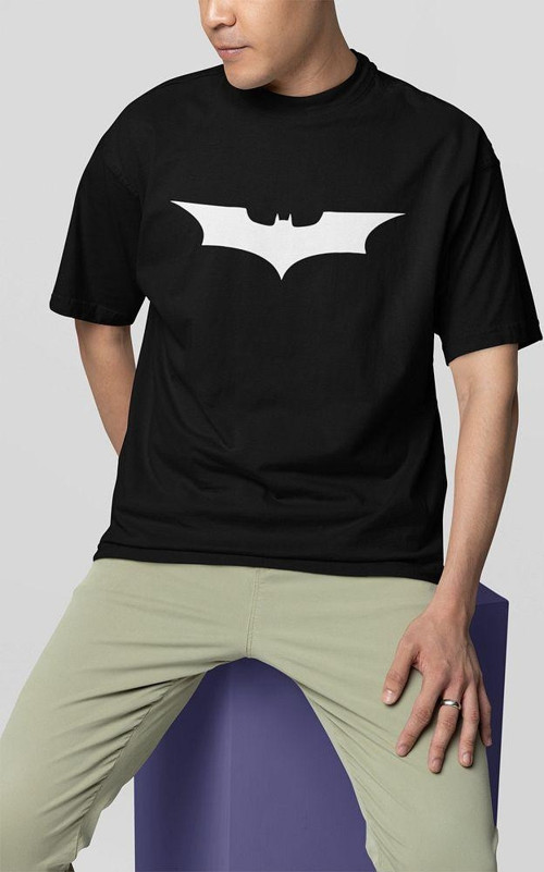 Batman Logo Baskılı Unisex Oversize Tişört