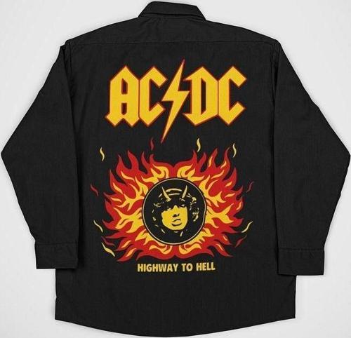 AC DC Müzik Grubu Baskılı Unisex Rock Metal Cepli Gömlek