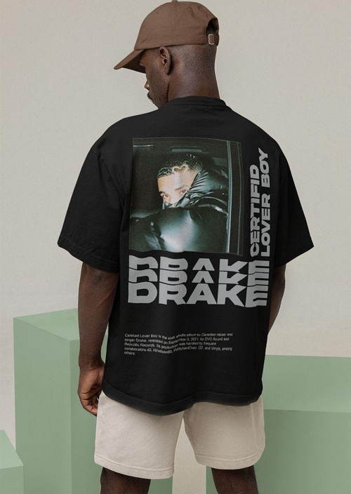 Certifid Lover Boy Drake Baskılı Unisex Oversize Rapper Tişört