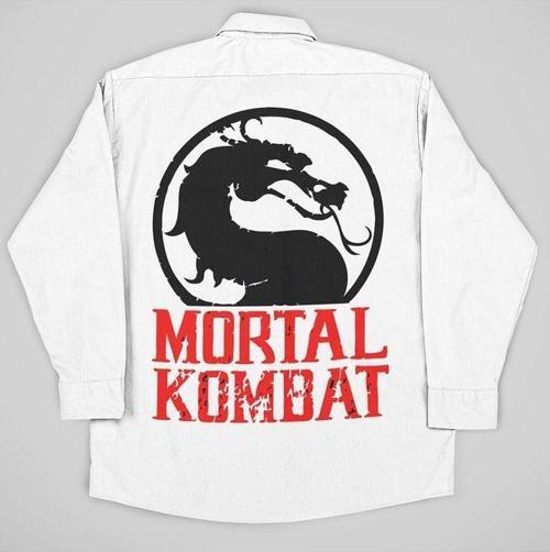Mortal Kombat Baskılı Unisex Oversize Anime Cepli Gömlek