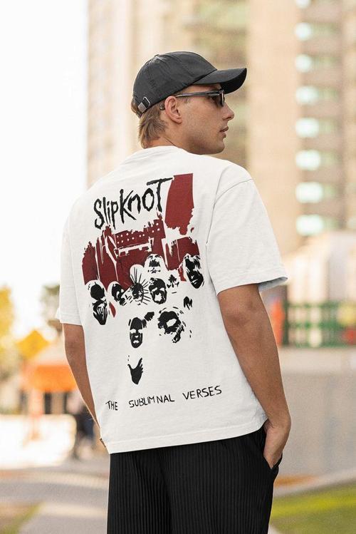 Slipknot The Subliminal Verses Baskılı Unisex Oversize Rock Metal Müzik Grubu Tişört