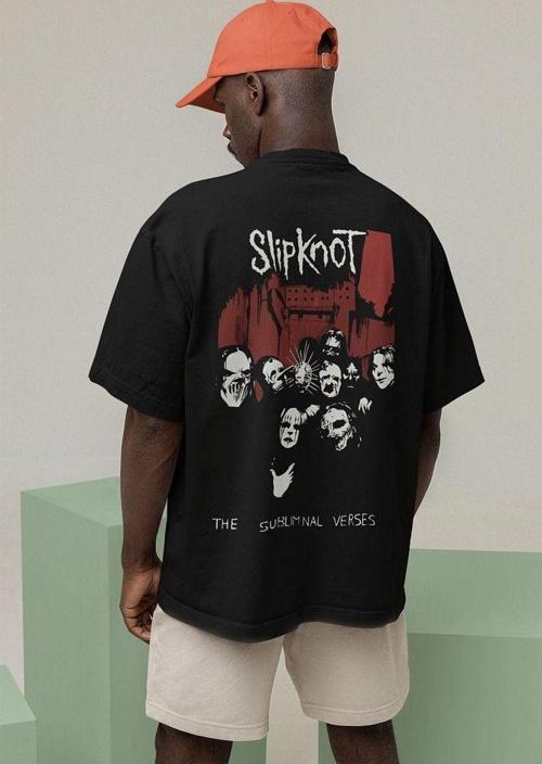 Slipknot The Subliminal Verses Baskılı Unisex Oversize Rock Metal Müzik Grubu Tişört