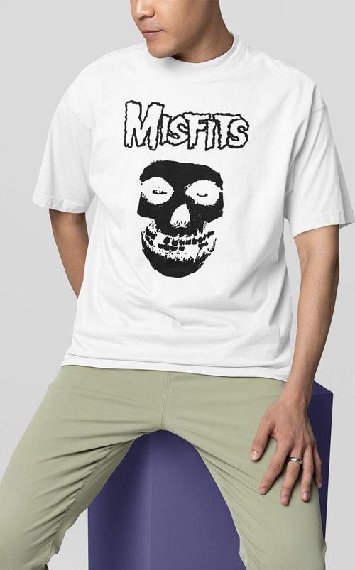 Misfits Baskılı Unisex Oversize Müzik Grubu Tişört
