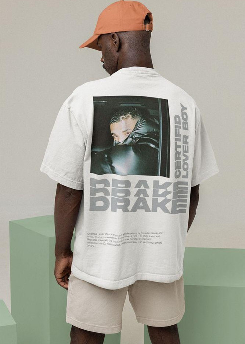 Certifid Lover Boy Drake Baskılı Unisex Oversize Rapper Tişört