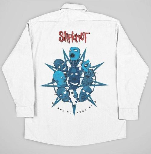 Slipknot Müzik Grubu Baskılı Unisex Rock Metal Cepli Gömlek