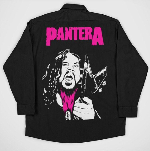 Pantera Müzik Grubu Baskılı Unisex Rock Metal Cepli Gömlek