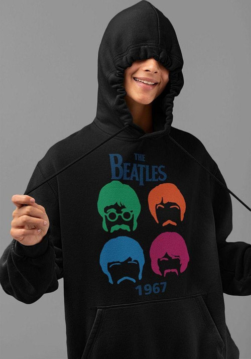 The Beatles 1967 Baskılı Unisex Oversize Müzik Grubu Hoodie