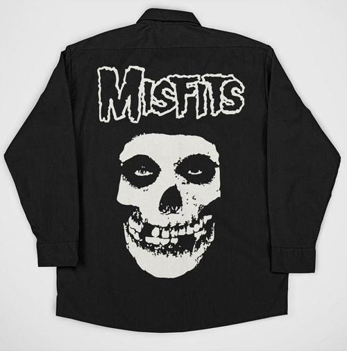 Misfits Müzik Grubu Baskılı Unisex Rock Metal Cepli Gömlek