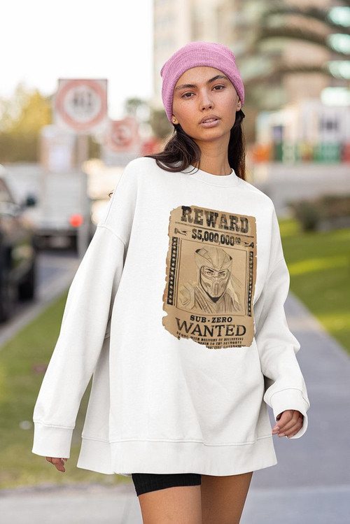 Sub-Zero Wanted Reward Yazılı Unisex Oversize Anime Sweatshirt
