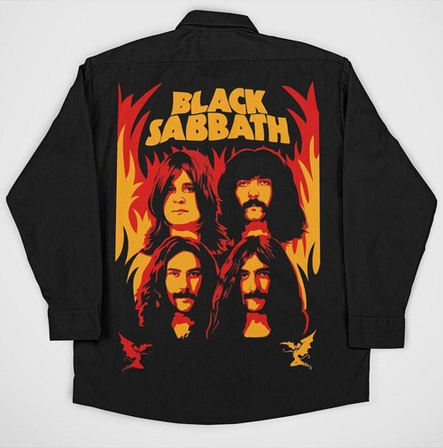Black Sabbath Müzik Grubu Baskılı Unisex Rock Metal Cepli Gömlek