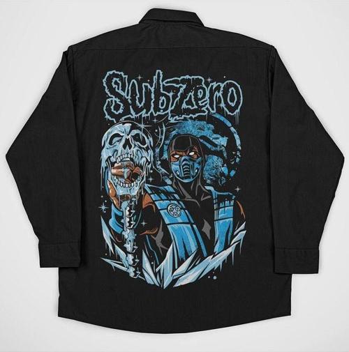 Subzero Baskılı Unisex Tasarım Anime Cepli Gömlek