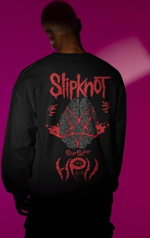 Slipknot Müzik Grubu Baskılı Unisex Oversize Rock Metal Sweatshirt