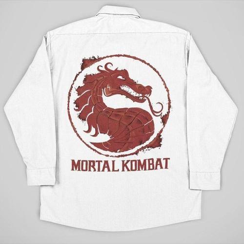 Mortal Kombat Baskılı Unisex Anime Film Cepli Gömlek