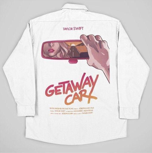 Taylor Swift Getaway Car Yazılı Unisex Şarkıcı Cepli Gömlek