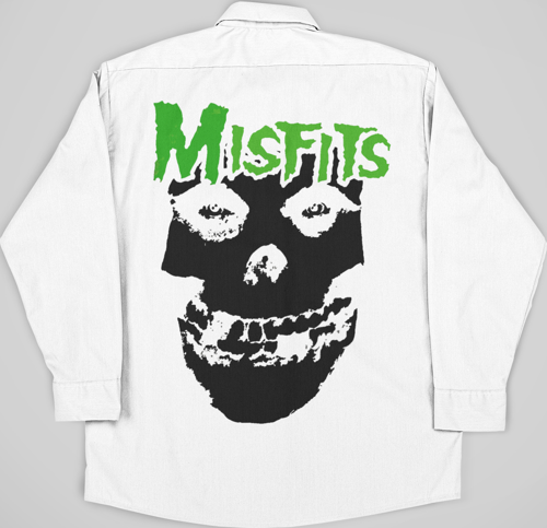 Misfits Müzik Grubu Baskılı Unisex Rock Metal Cepli Gömlek
